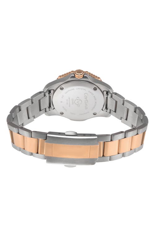 Gv2 Cortina Mother-of-pearl Diamond Two-tone Bracelet Watch, 30mm In Gold