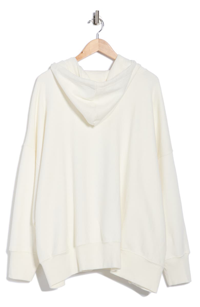 Free People FP Movement Sprint to the Finish Oversize Cotton Blend Hoodie, Alternate, color, Ivory