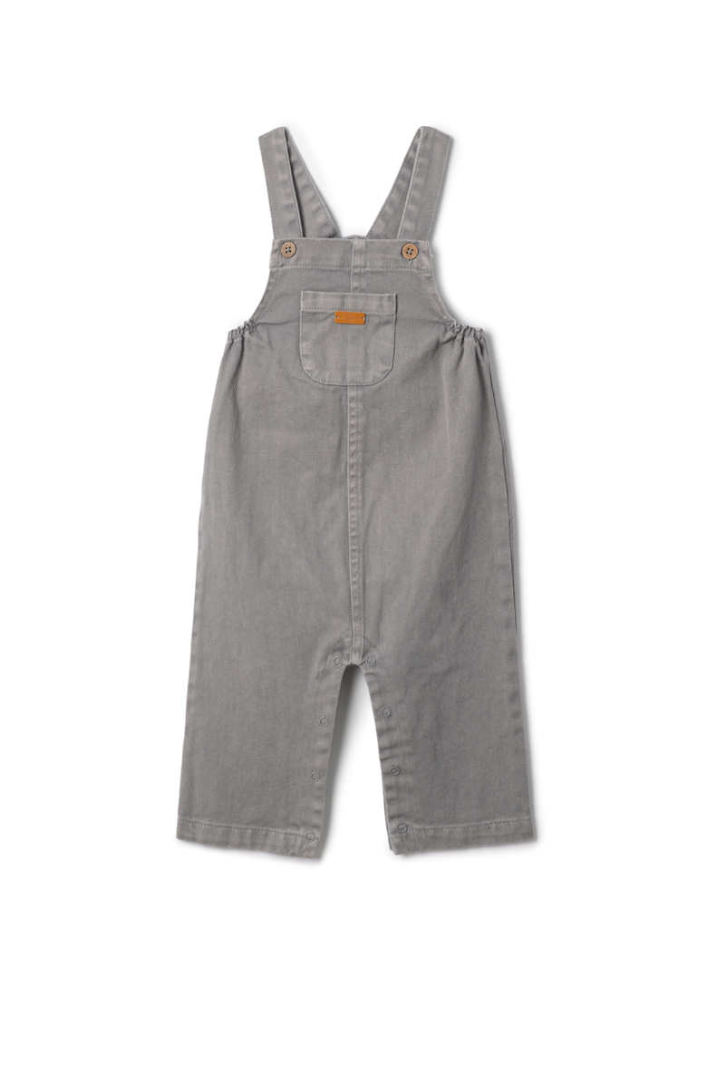 Charlotte & George Boy Woven Denim Overall, Main, color, Grey