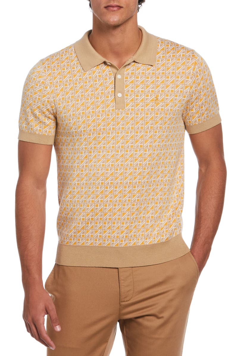 Original Penguin Geo Pattern Polo Sweater, Main, color, 