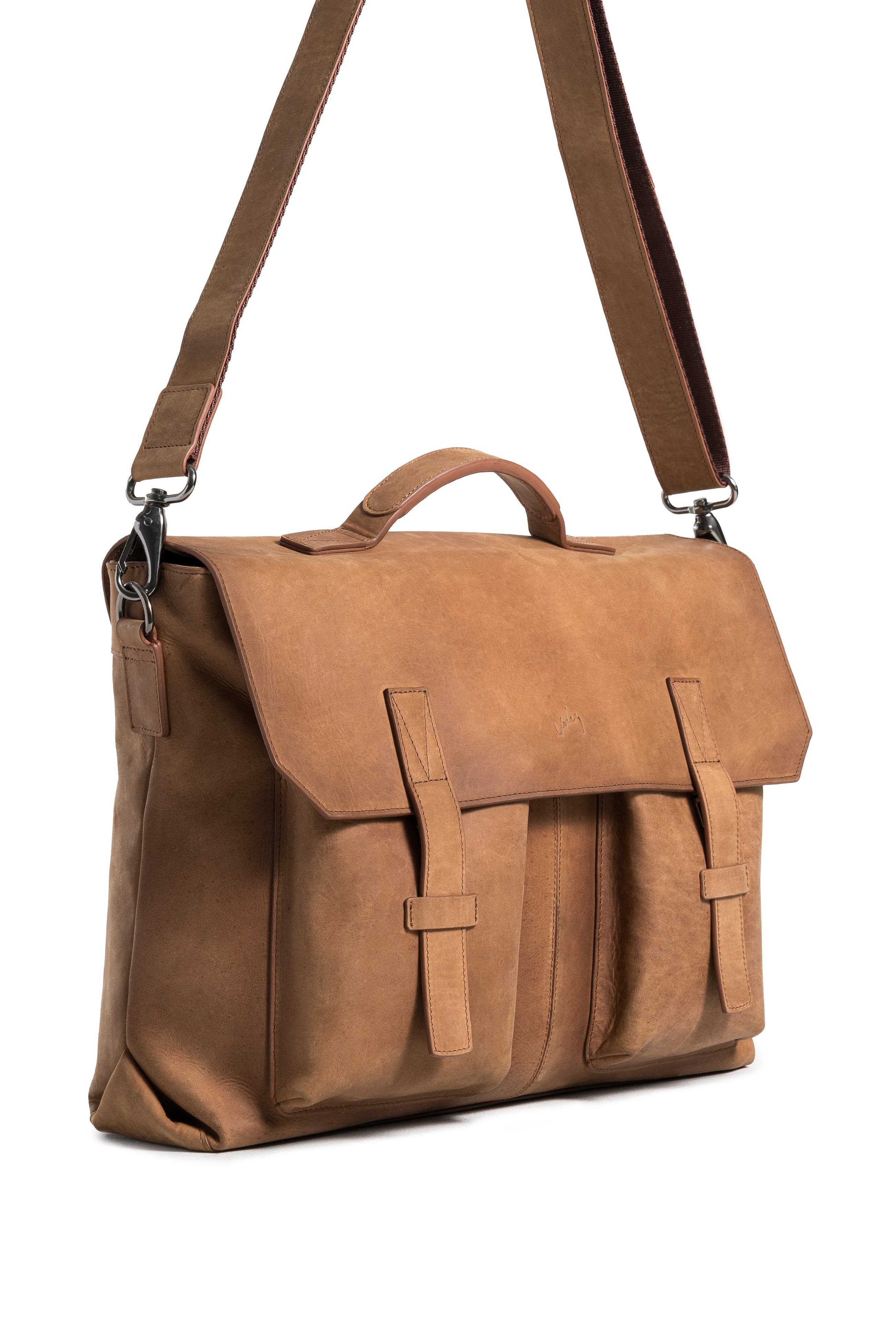 Velez Top Grain Leather Messenger Bag for Men and Women Briefcase Laptop Bag, Alternate, color, Brown