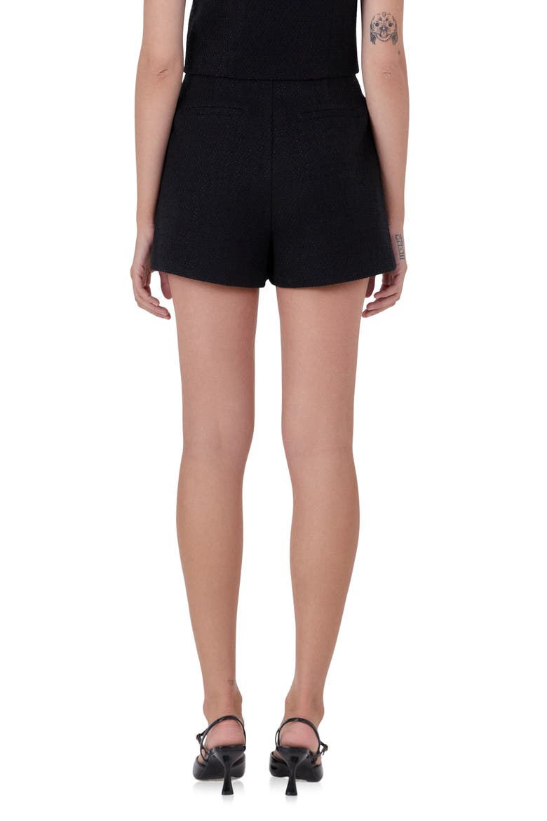 Tweed Shorts, Alternate, color, BLACK