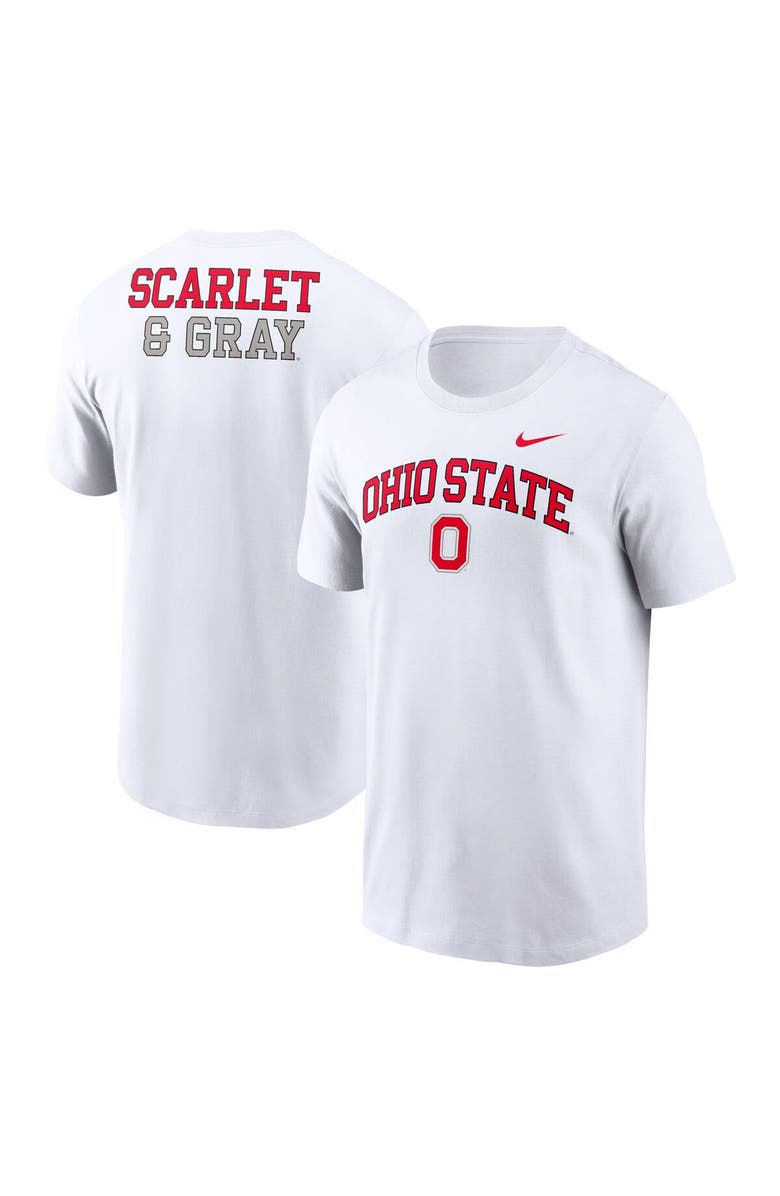 Nike Men's Nike White Ohio State Buckeyes Blitz 2-Hit T-Shirt, Main, color, 