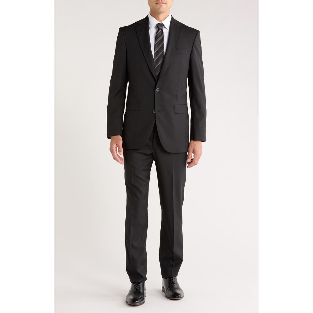 Jack Victor Napoli Charcoal Classic Fit Wool Suit In Gray
