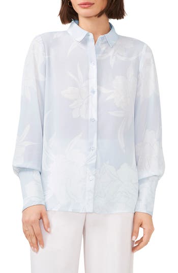 Halogen ® Solid Button-up Shirt In Blooming Blue