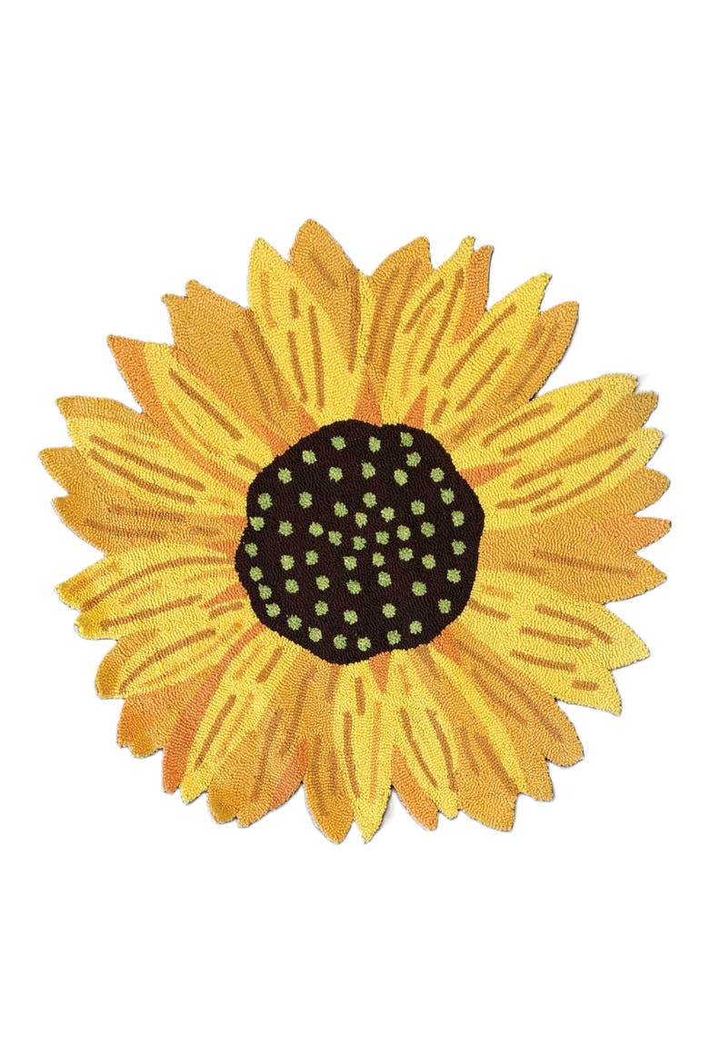 Sunflower Slice Indoor/Outdoor Doormat, Main, color, YELLOW MULTI