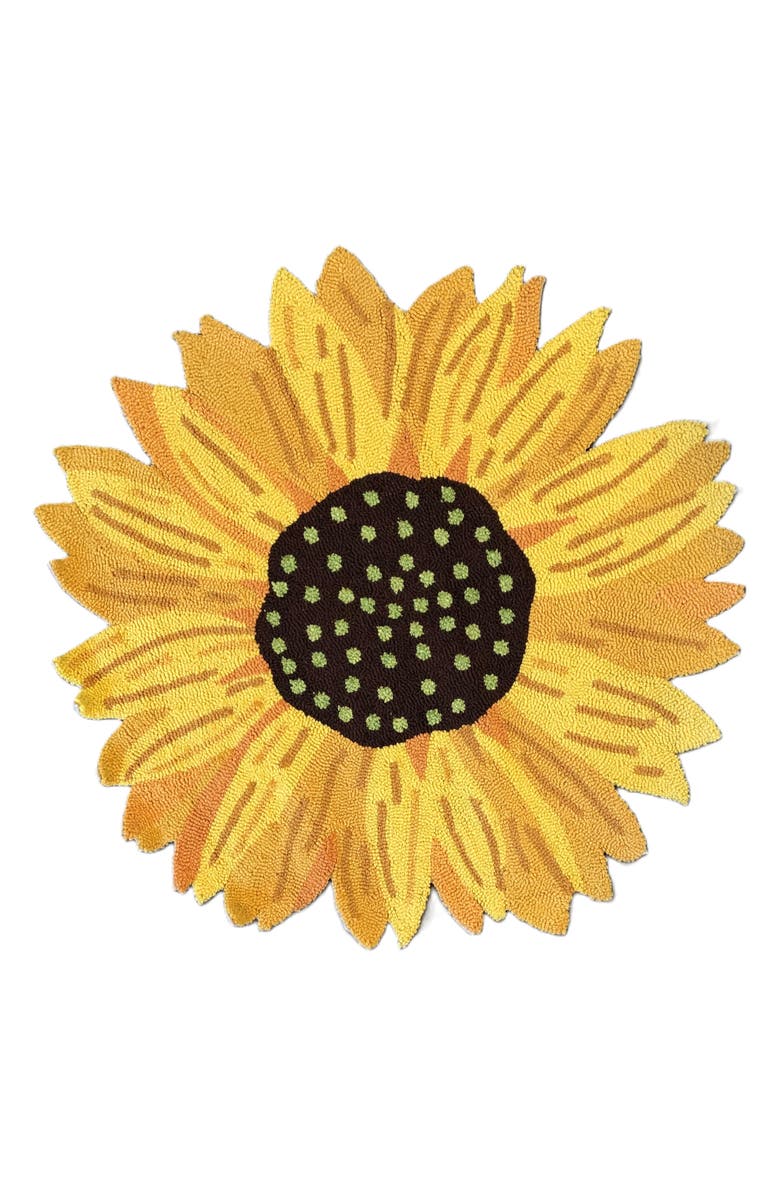R16 HOME Sunflower Slice Indoor/Outdoor Doormat, Main, color, Yellow Multi