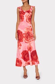 Milly Scarlett Print Ruffle Maxi Dress