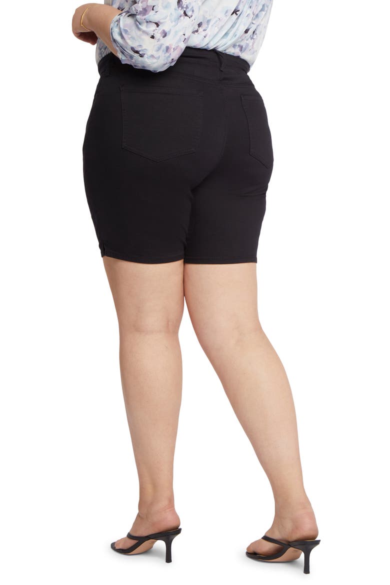Ella Side Slit Denim Shorts, Alternate, color, BLACK