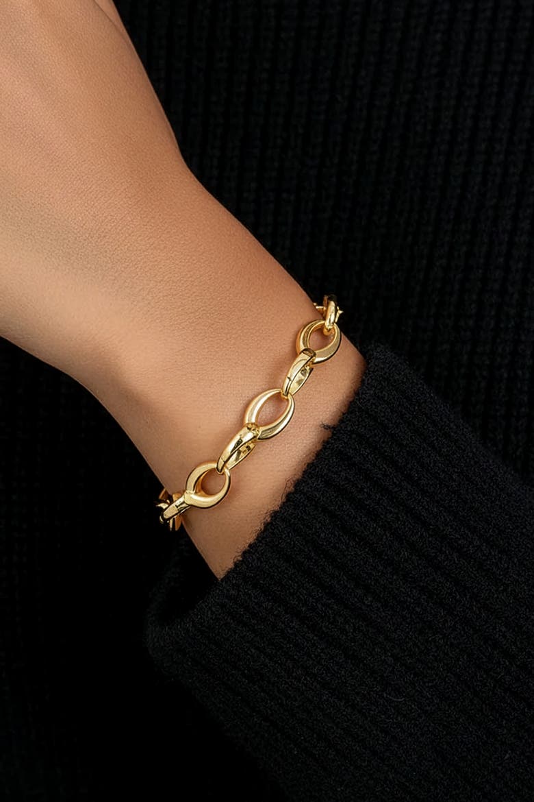 Bold Cable Link Charm Bracelet, Alternate, color, 18k Gold Plated