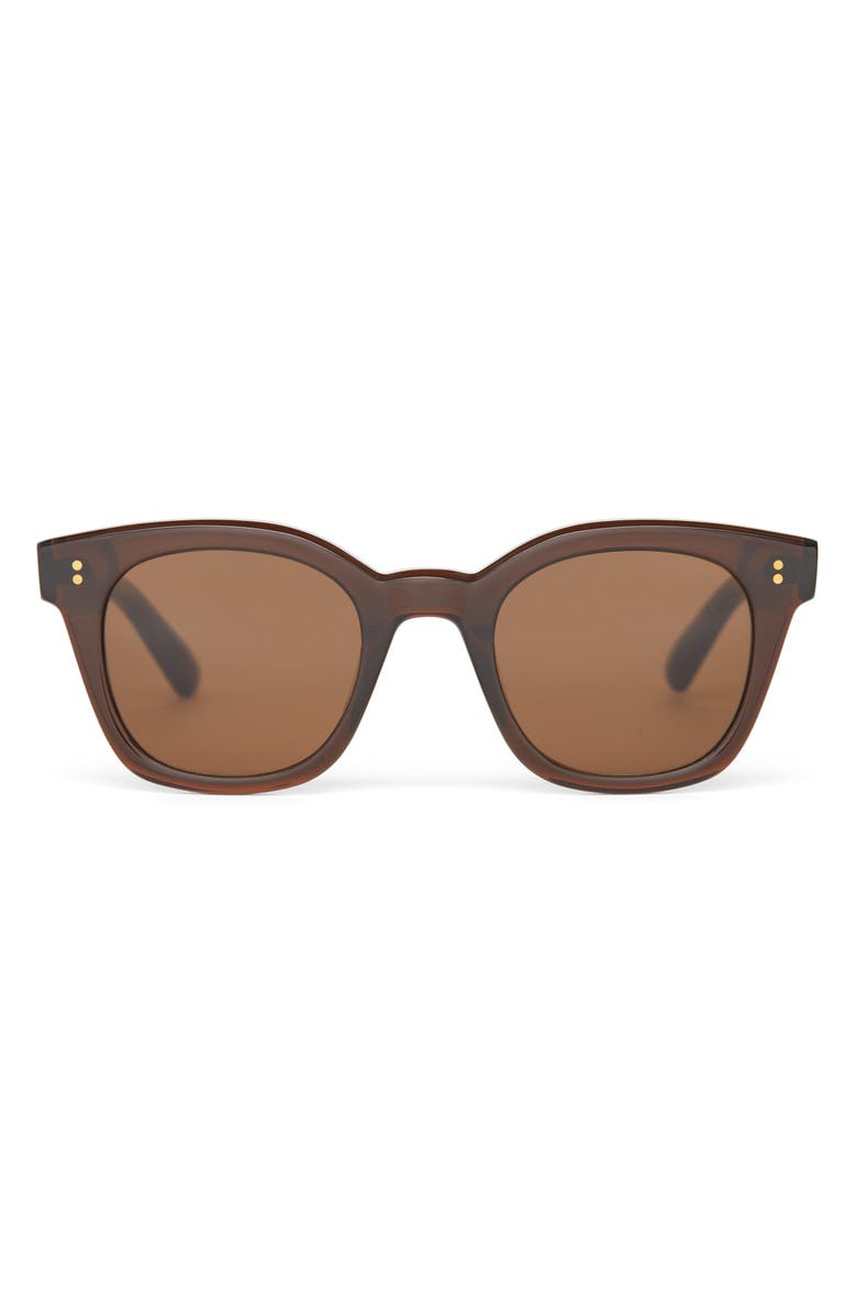 TOMS Rome 49mm Square Sunglasses, Main, color, Cacao Crystal/ Solid Brown
