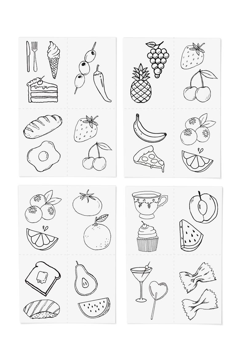 The Picnic Pack Temporary Tattoos, Alternate, color, BLACK