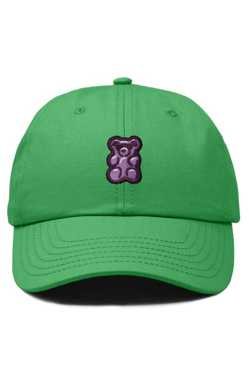 Dalix Purple Gummy Embroidered Cap In Kelly Green