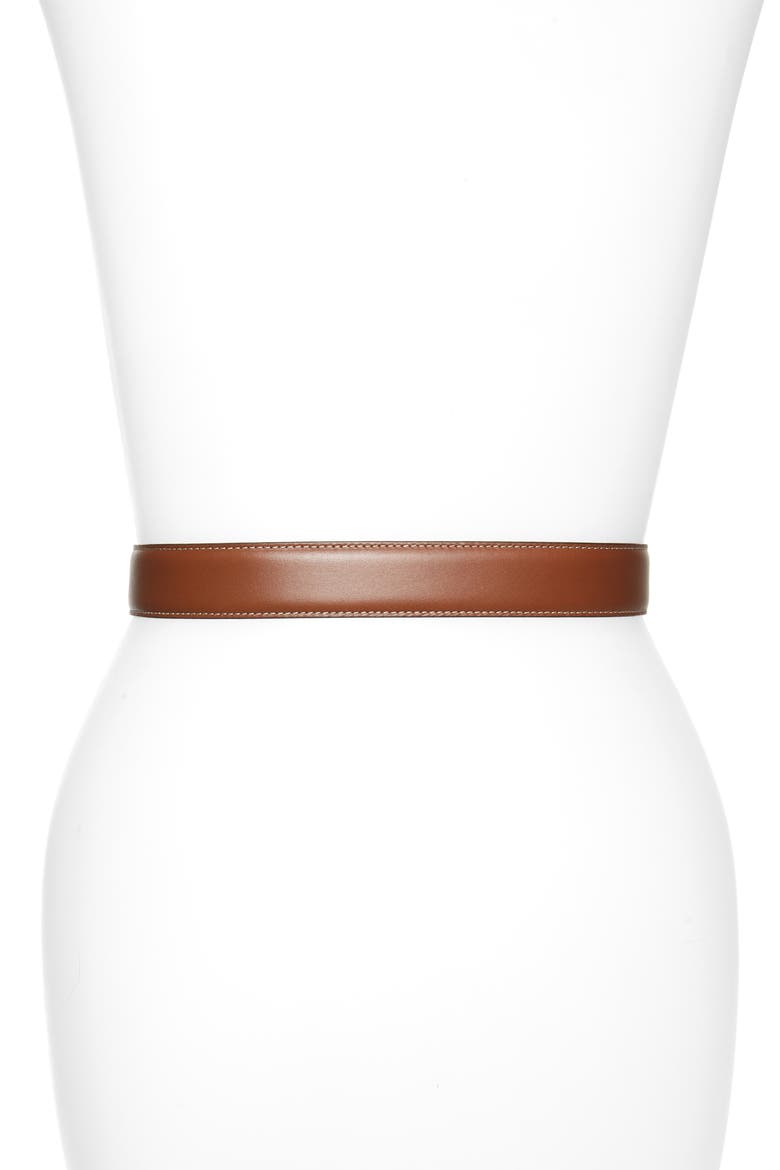 Topstitch Leather Belt, Alternate, color, TAN/LIGHT GOLD