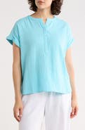 Caslon® Cotton Gauze Henley Top