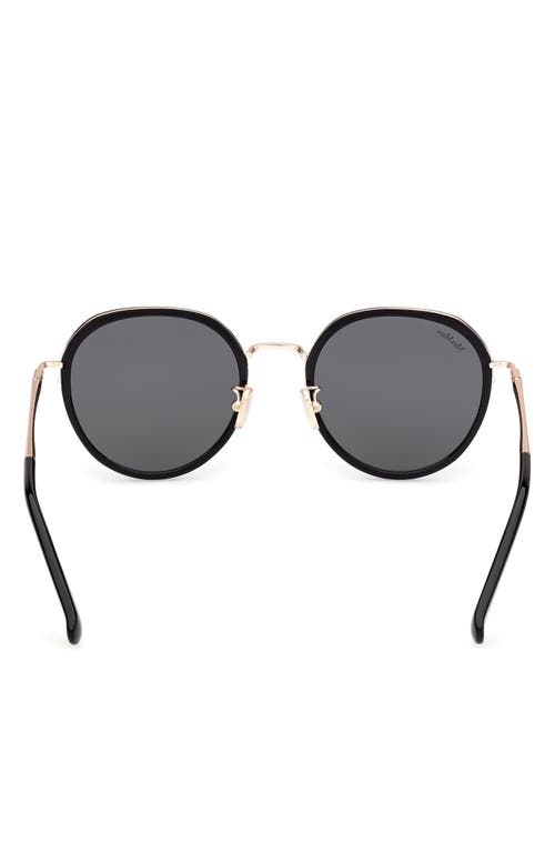 Max Mara 54mm Round Sunglasses In Black