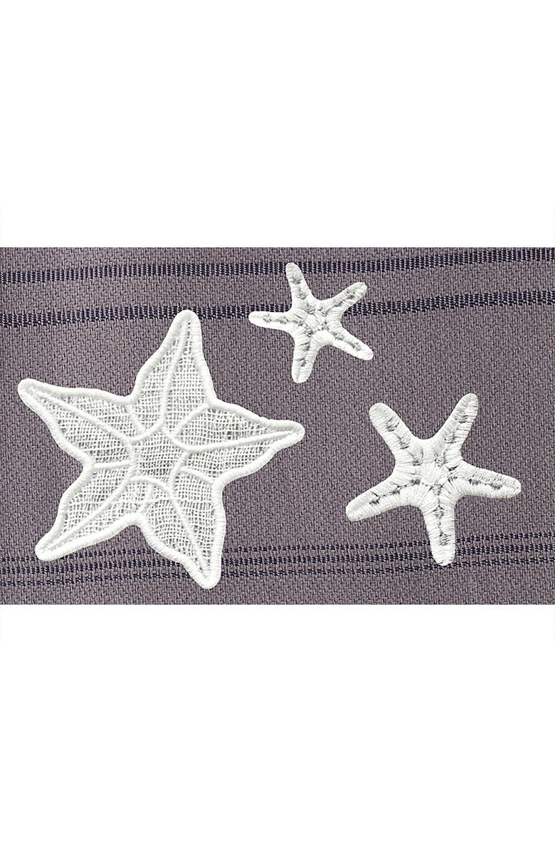 Linum Home Textiles 100% Turkish Cotton Summer Fun - Glittery Starfish Pestemal Beach Towel - Grey, Alternate, color, 