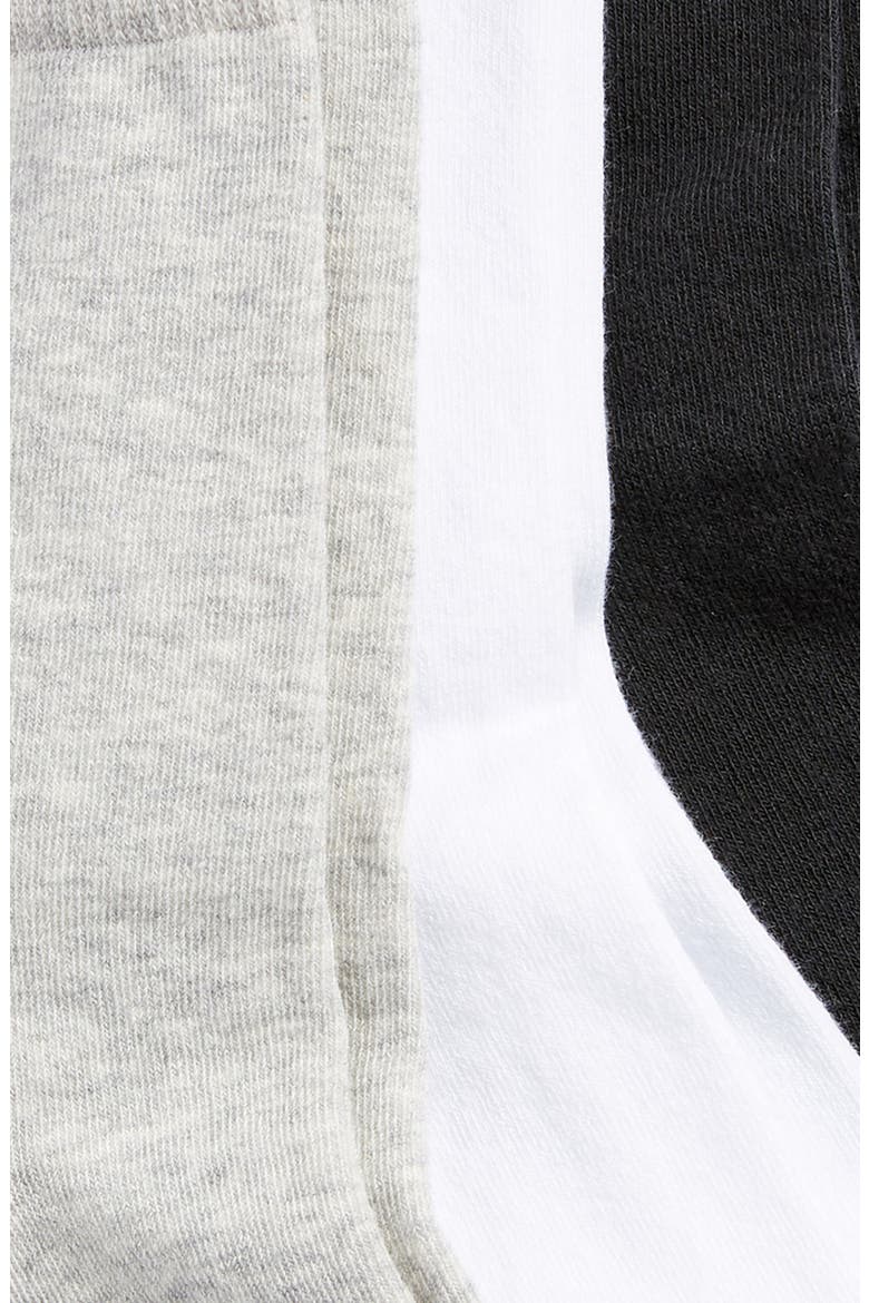 Best Assorted 3-Pack Cotton Blend Crew Socks, Alternate, color, GREY HEATHER MULTIDNU