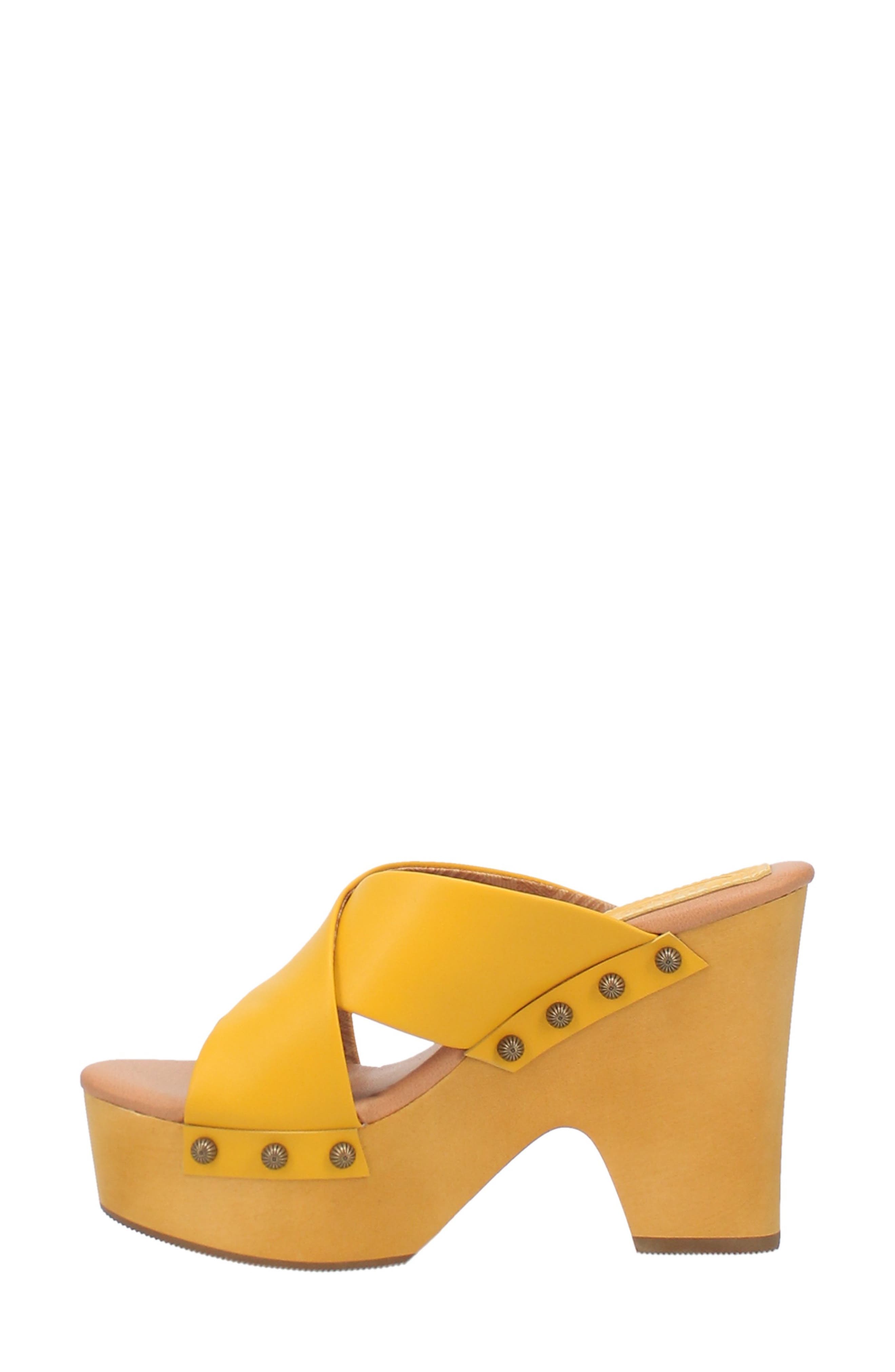 Driftwood Platform Wedge Sandal, Alternate, color, YELLOW