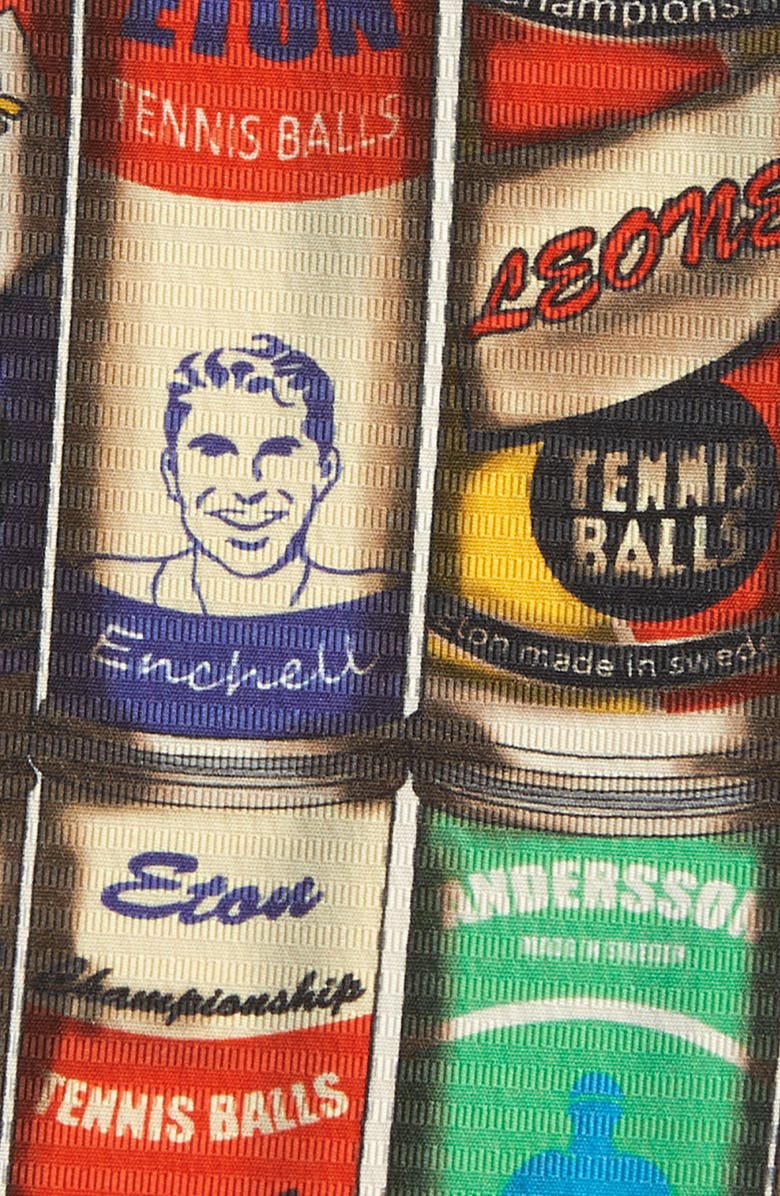 Eton Tennis Ball Silk Pocket Square, Alternate, color, 