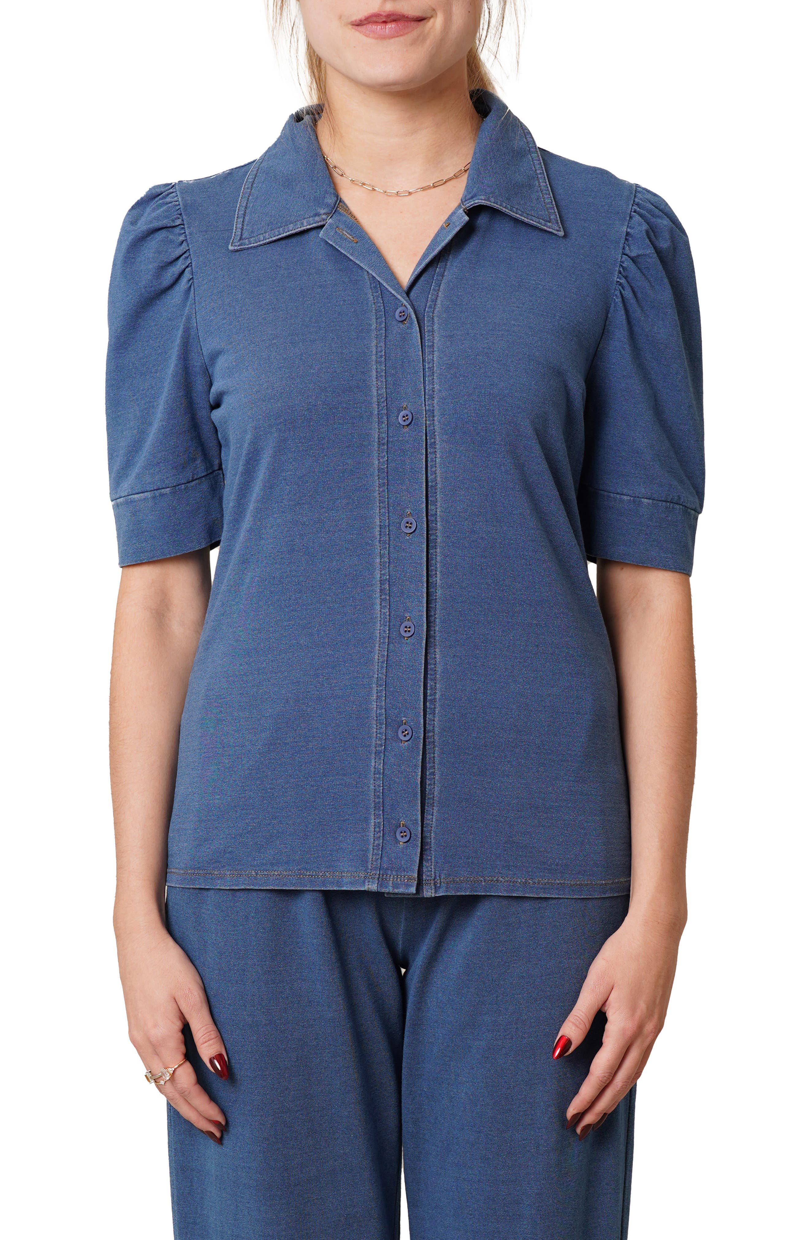 CYRUS Puff Sleeve Button-Up Shirt
