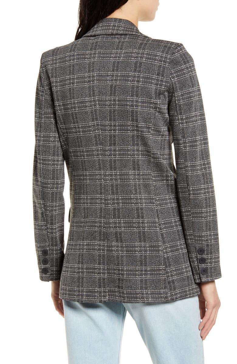 Treasure & Bond Plaid Open Front Blazer, Alternate, color, 