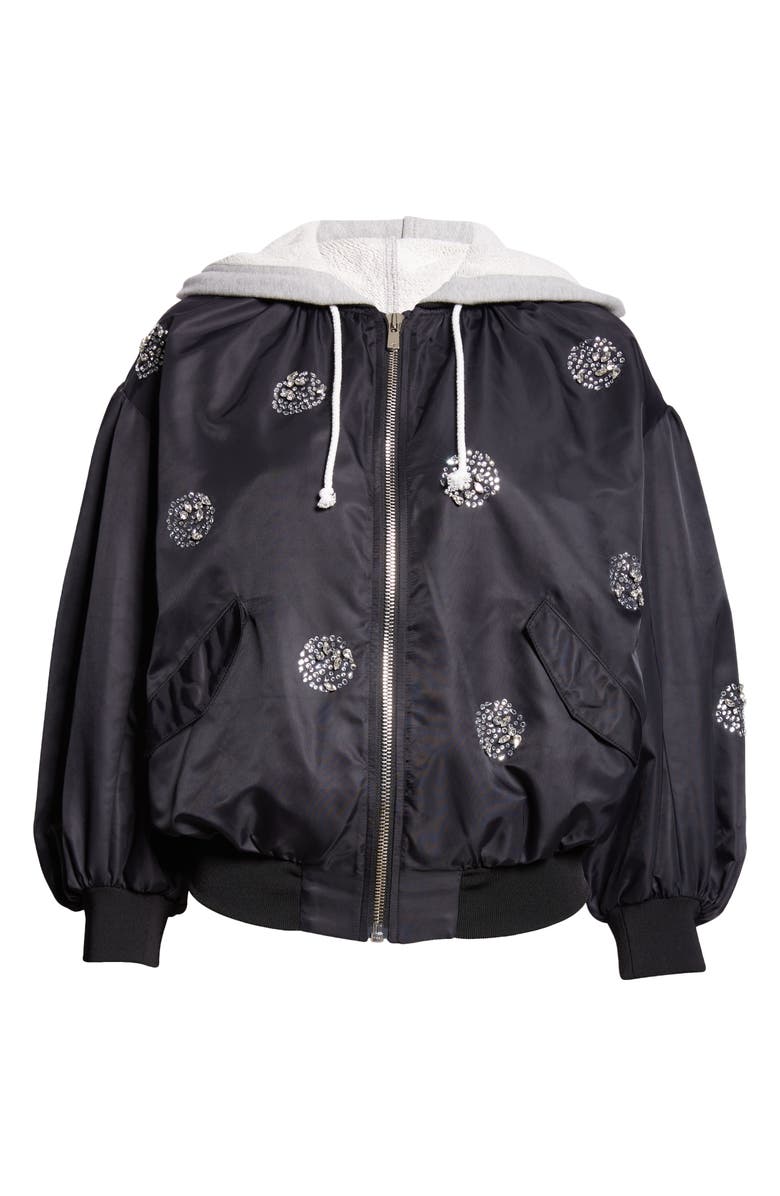 Cinq à Sept Ollie Rhinestone Detail Hooded Jacket, Alternate, color, 