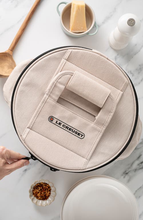 Le Creuset Round Dutch Oven Tote Bag In Beige