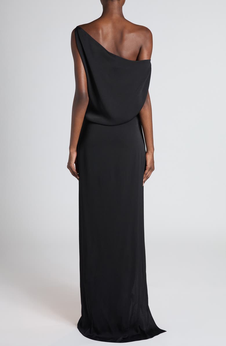 TOM FORD One Shoulder Crepe Cady Gown, Alternate, color, Black