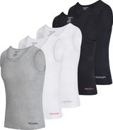 True Religion Lightweight Tank Tops for Men, 5 Pack Classic Ribbed Cotton Mens Undershirts