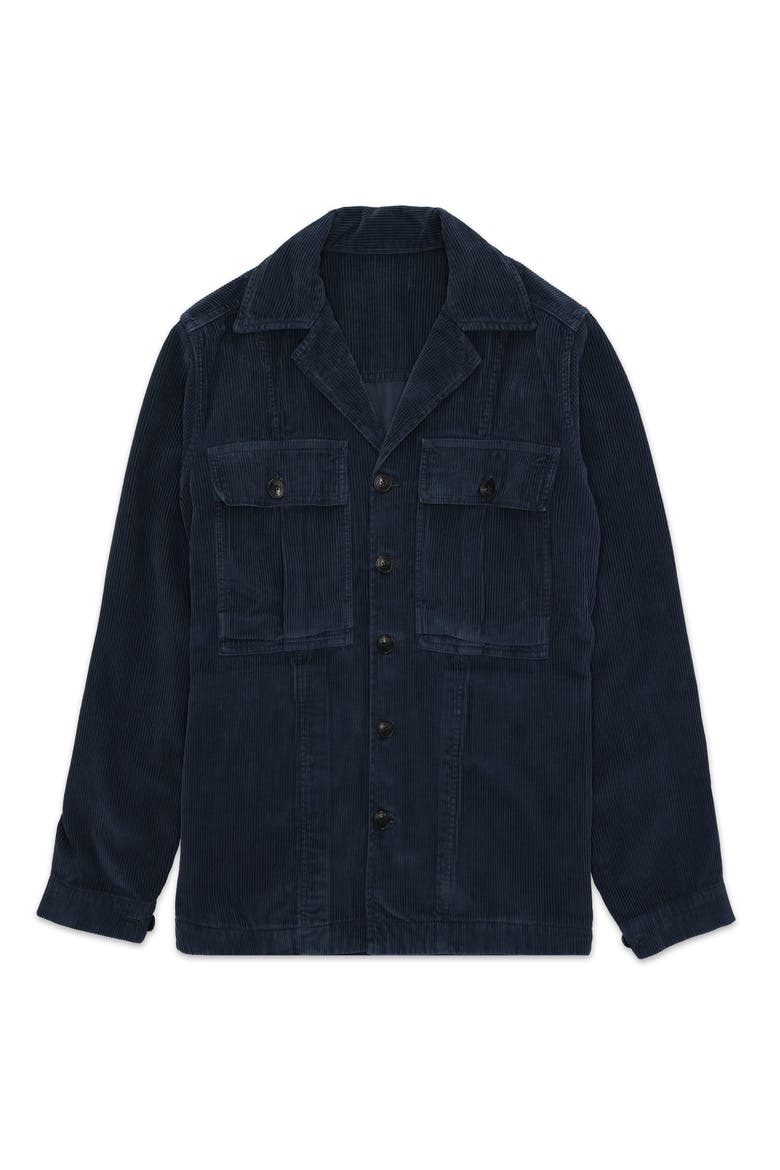 Solomon Corduroy Overshirt, Main, color, Navy Blue