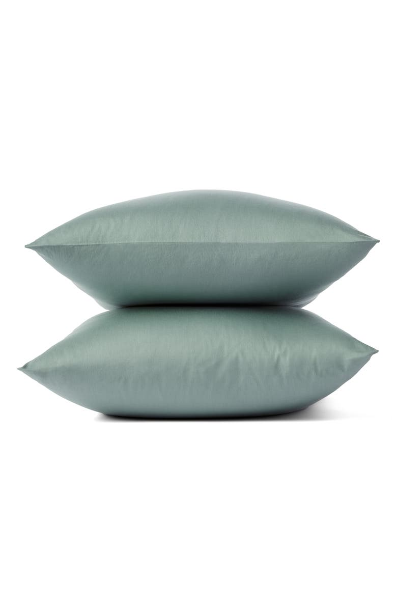 Coyuchi Cloud Soft 320 Thread Count Organic Cotton Sateen Pillowcases, Main, color, Sage