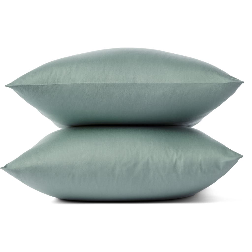 Coyuchi Cloud Soft 320 Thread Count Organic Cotton Sateen Pillowcases In Sage