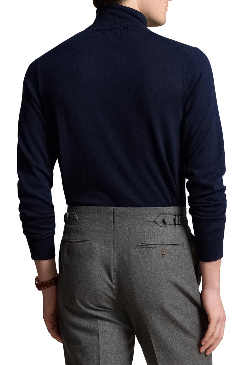 Merino Wool Turtleneck Sweater, Alternate, color, HUNTER NAVY