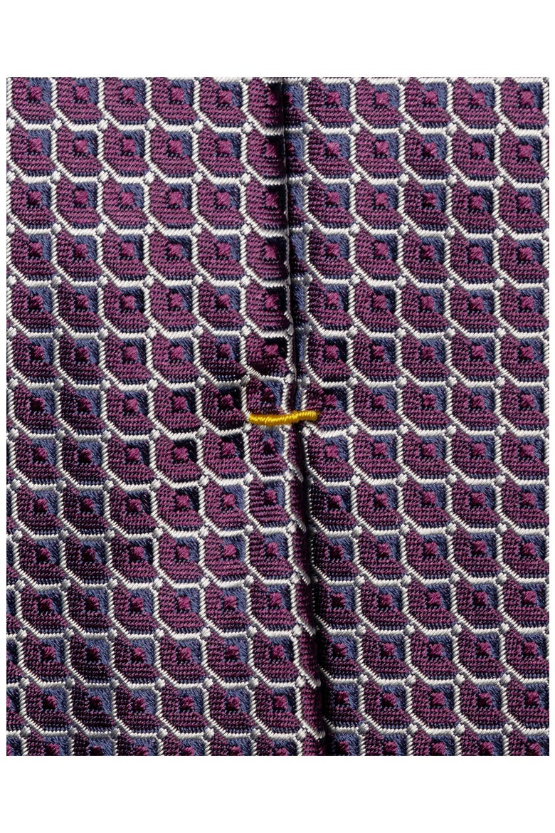 Geometric Jacquard Silk Tie, Alternate, color, DARK PURPLE