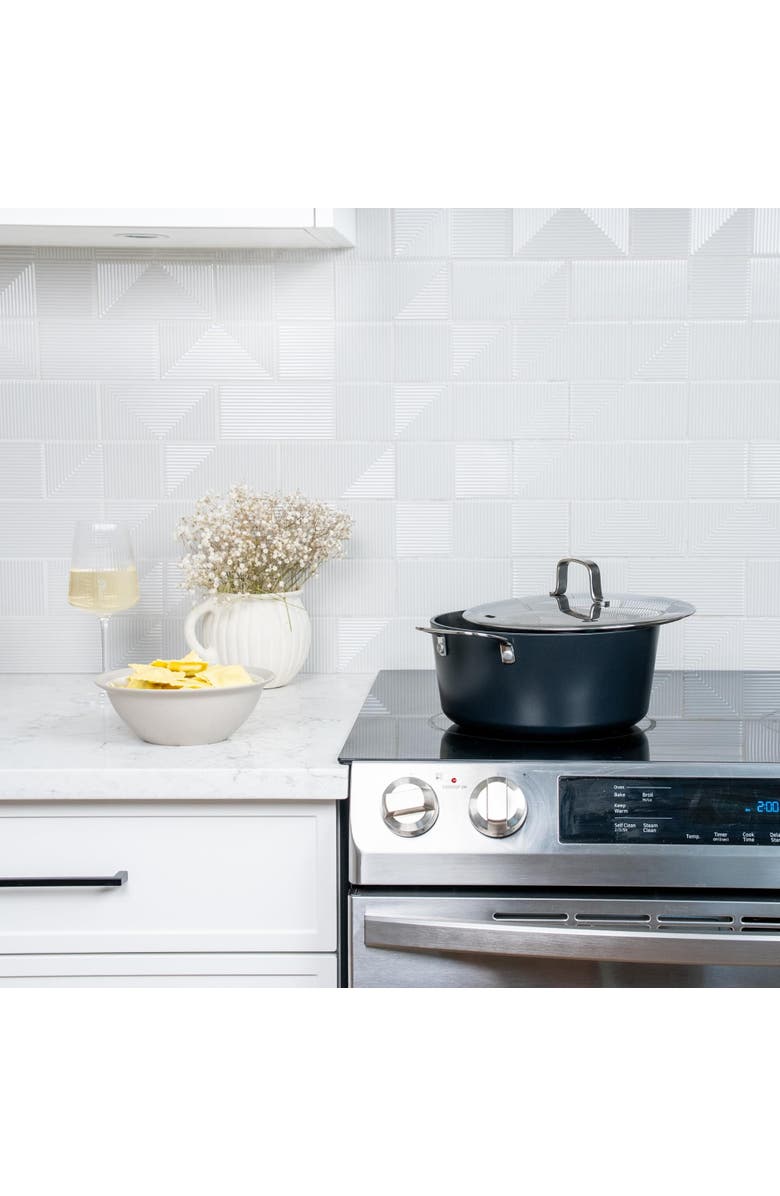 Alva Maestro Nonstick Stock Pot with Lid, Alternate, color, Black