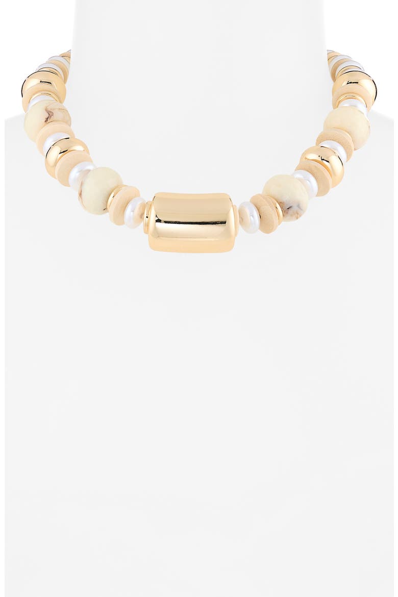 Faux Pearl Beaded Necklace, Alternate, color, NEUTRAL COMBO