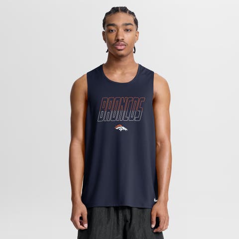 Men's Nike Navy Denver Broncos Kickoff Miler Dri-FIT Tank​ Top