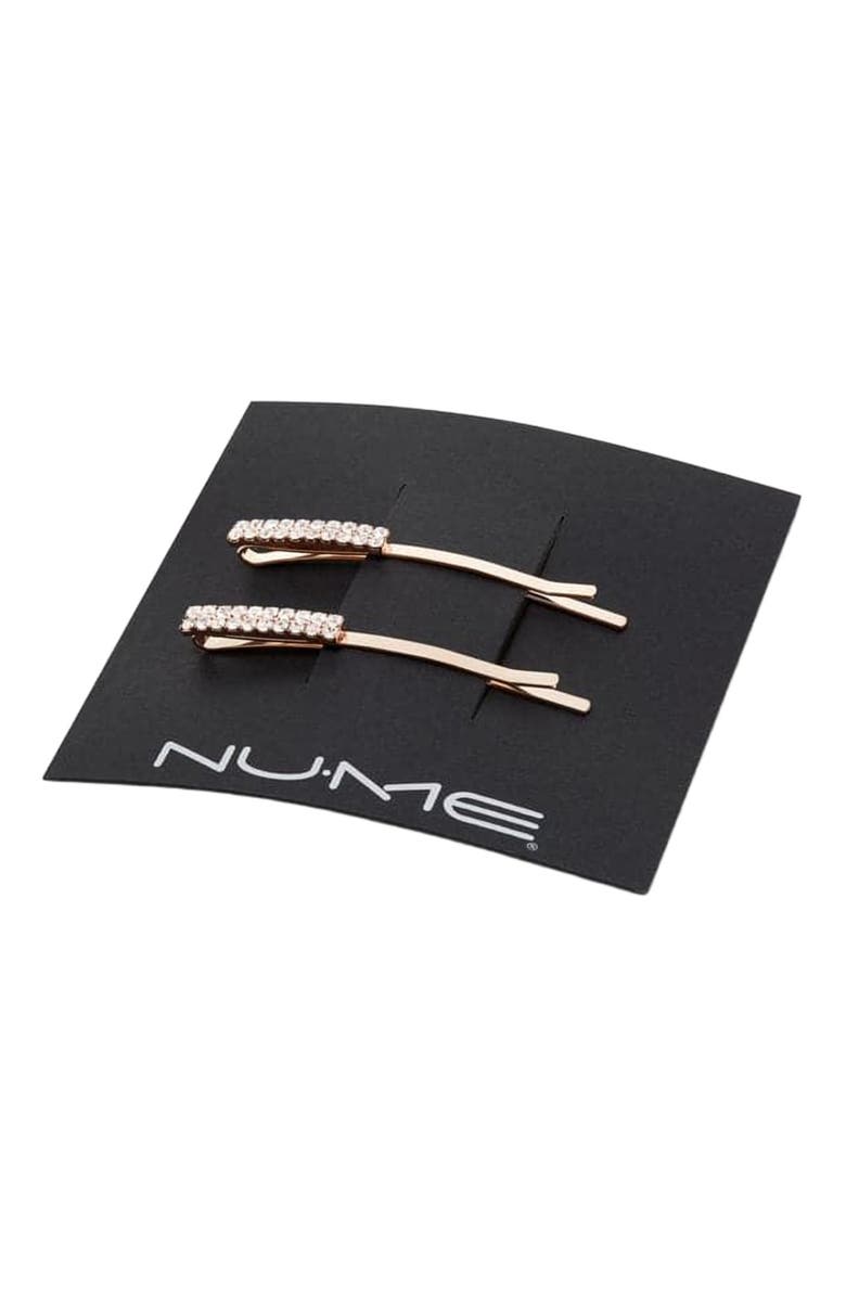 NUME Double Row Sparkle Hair Pin Set, Alternate, color, Rose Gold