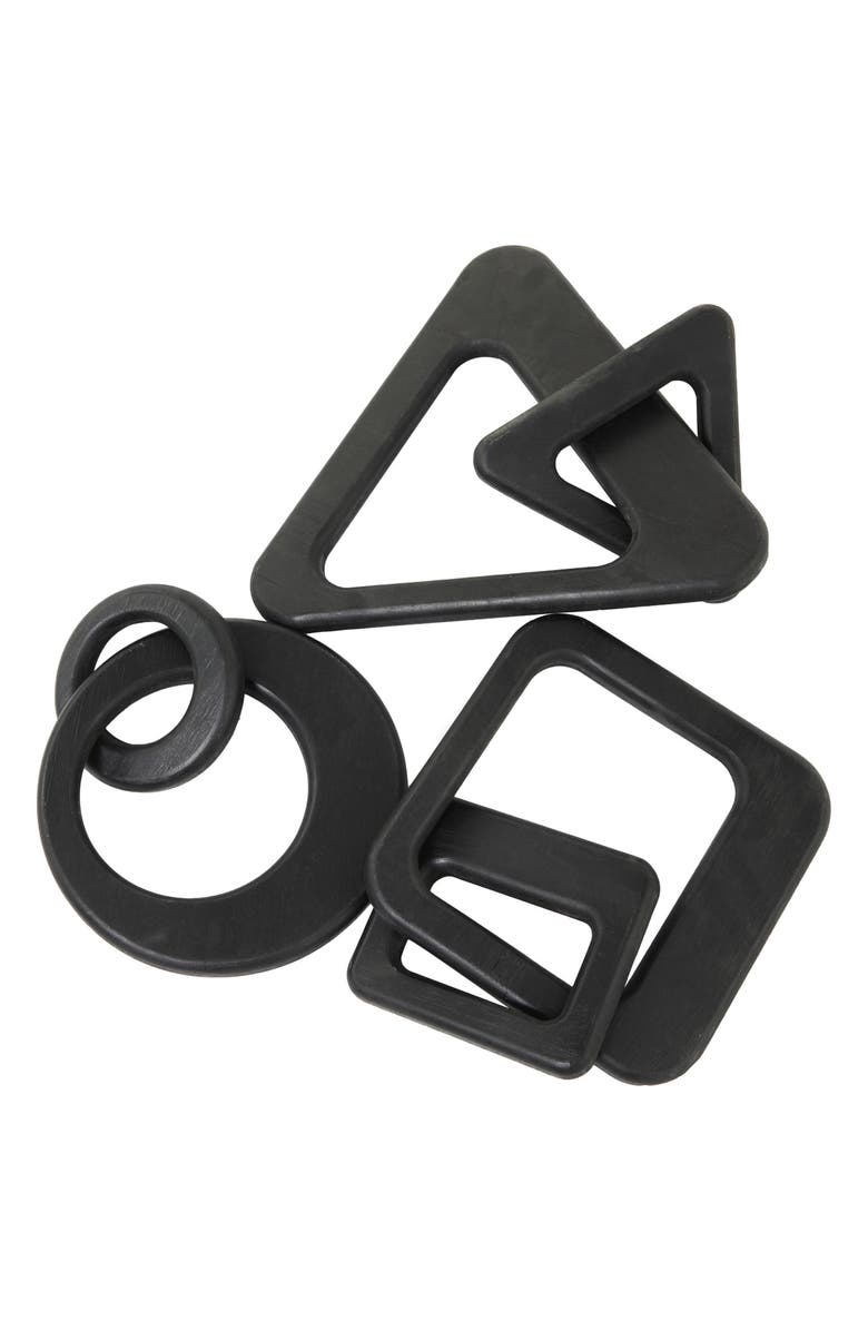 UMA Set of 3 Geometric Chain Link Sculptures, Alternate, color, Black