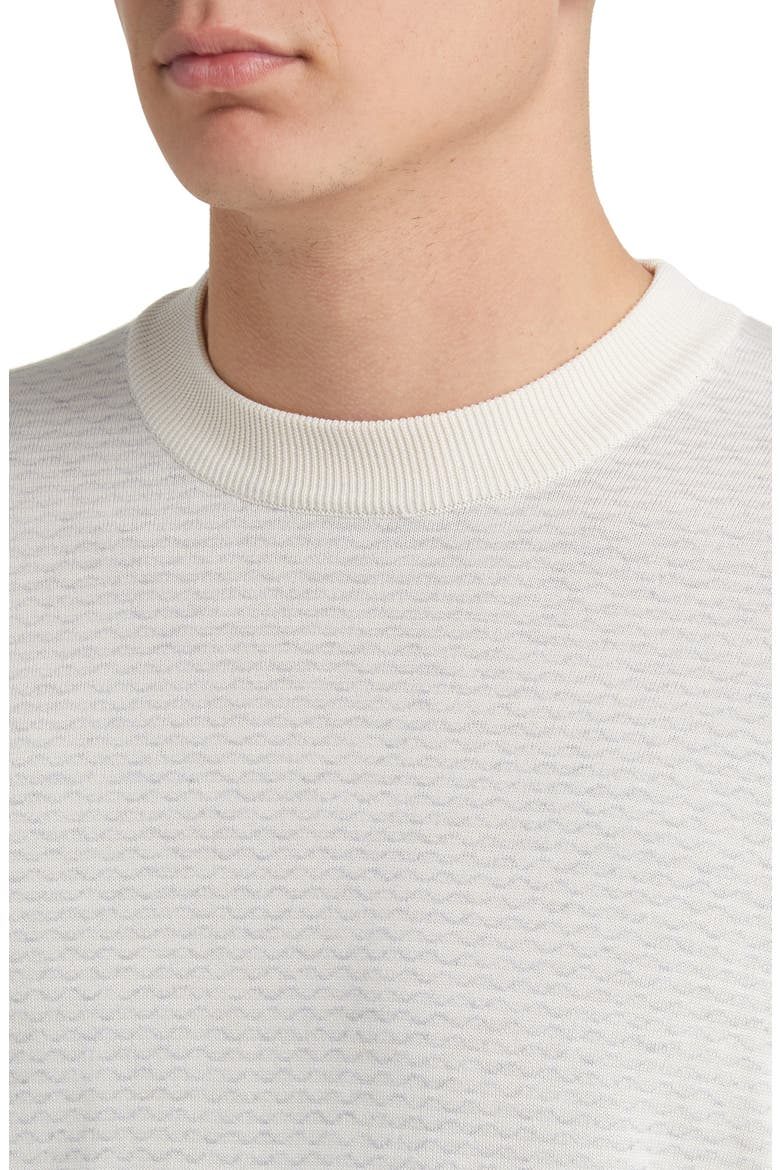 Bartholomew Geo Pattern Cotton & Silk Crewneck Sweater, Alternate, color, ECRU