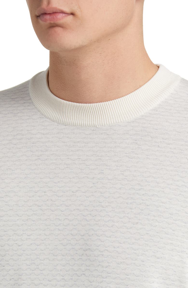 Jack Victor Bartholomew Geo Pattern Cotton & Silk Crewneck Sweater, Alternate, color,