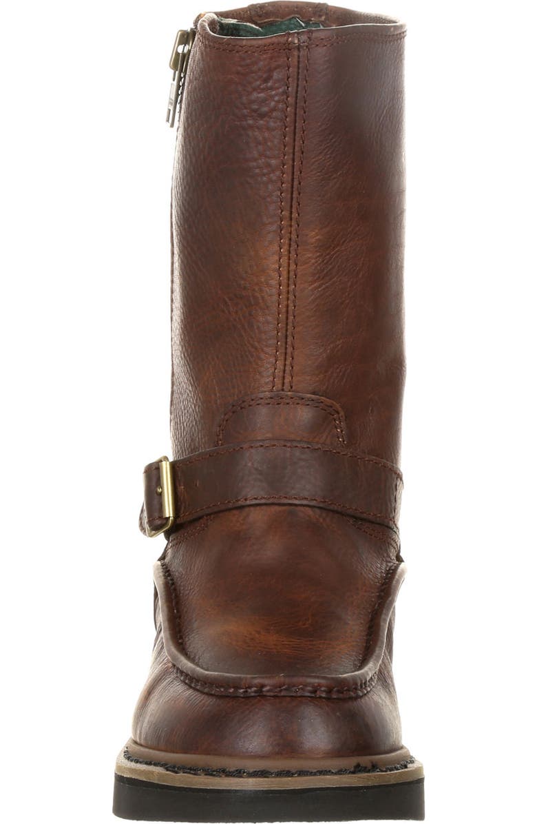 Georgia Boot Side Zip Waterproof Work Wellington, Alternate, color, Brown