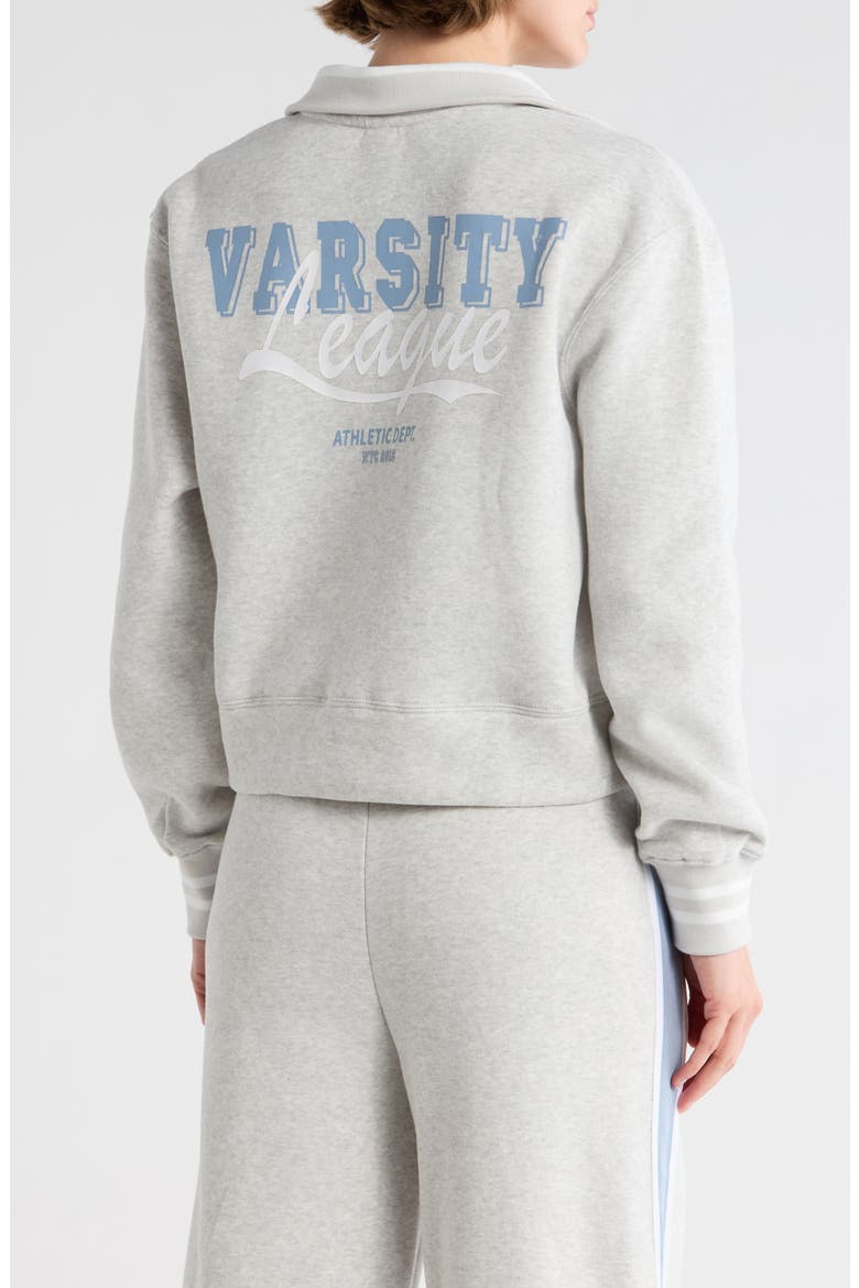 The Varsity Fleece Half Zip Pullover, Alternate, color, HEATHER GREY