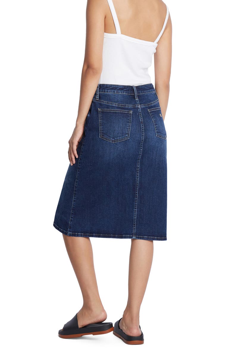 Pieced Denim Midi Skirt, Alternate, color, SEA BLUE