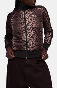 PUMA T7 Leo Luxe Leopard Zip Front Sweatshirt