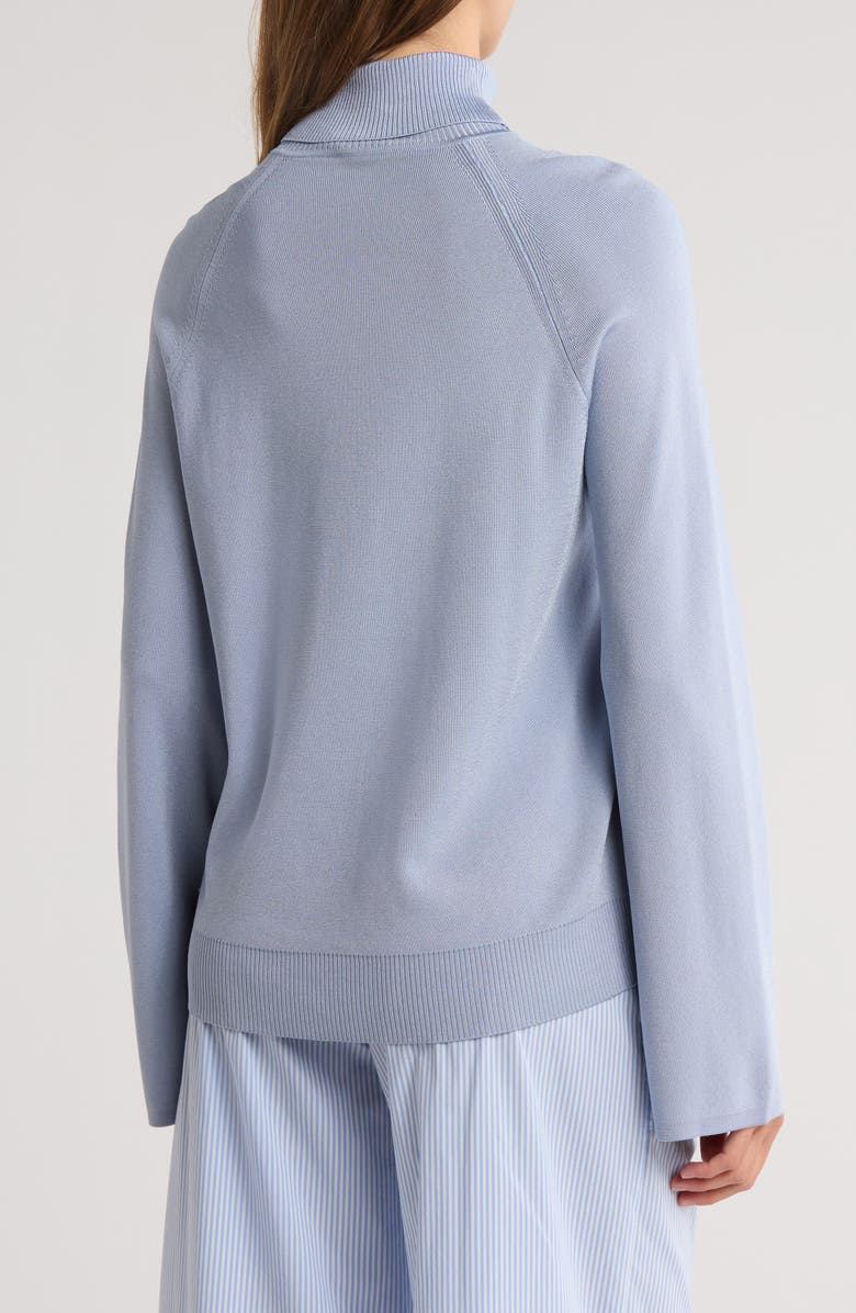 Simkhai Mateo Turtleneck Mixed Media Top, Alternate, color, Marina Blue