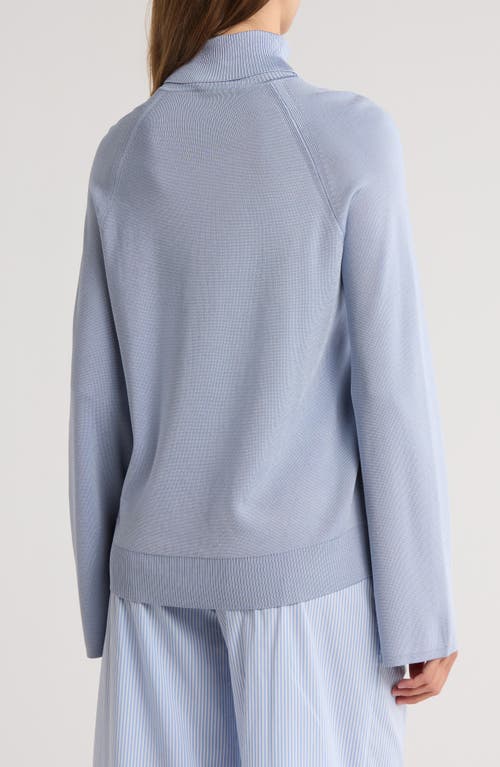Simkhai Mateo Turtleneck Mixed Media Top In Blue