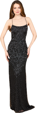 LARA New York Lace Up Open Back Beaded Dress