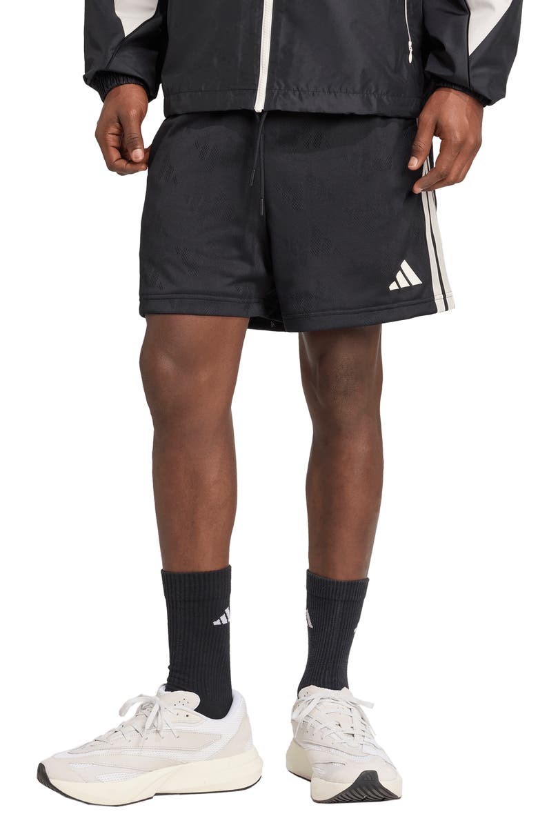 adidas Stadium Jacquard Shorts, Main, color, Black/ Off White